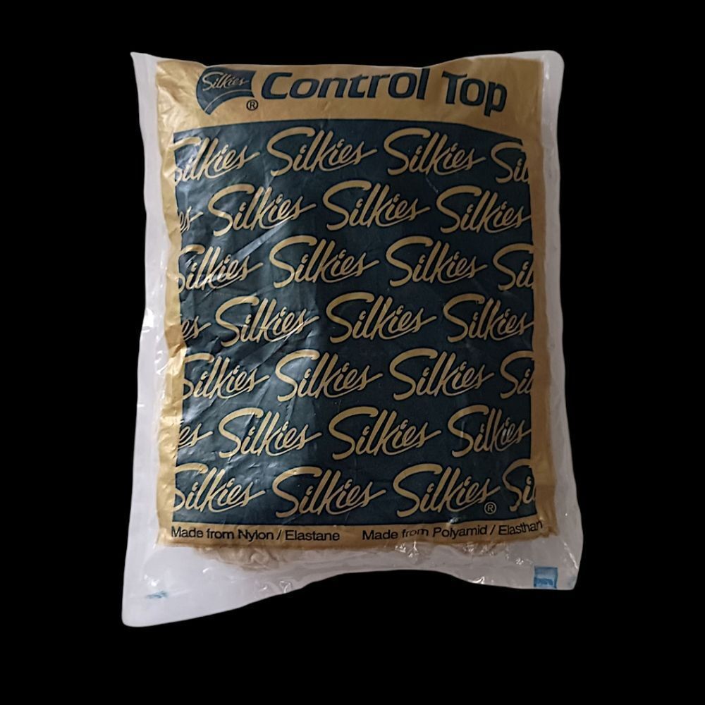 Silkies Control Top Pantyhose Large White Vintage Made In USA Stockings Tights - Picture 10 of 15
